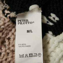 Peter Pilotto Beige Cable Knit Intarsia Poncho M