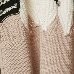 Peter Pilotto Beige Cable Knit Intarsia Poncho M