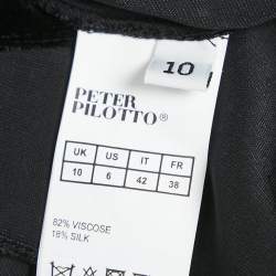 Peter Pilotto Black Velvet Stud Detail Asymmetric Wrap Dress M