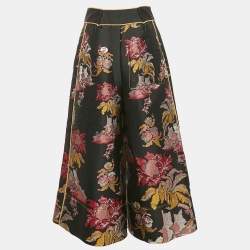Peter Pilotto Black/Multicolor Jacquard Wide-Leg Pants M