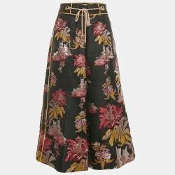 Peter Pilotto Black/Multicolor Jacquard Wide-Leg Pants M