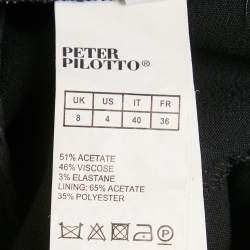 Peter Pilotto Black Crepe Panel Detail Wide Leg Trousers S