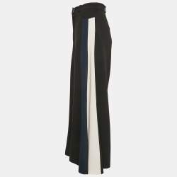 Peter Pilotto Black Crepe Panel Detail Wide Leg Trousers S