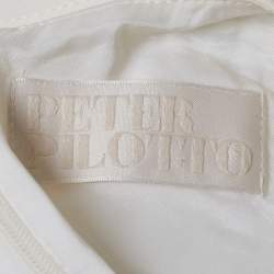 Pre Owned Peter Pilotto White Embroidered Crepe Sleeveless Dress M
