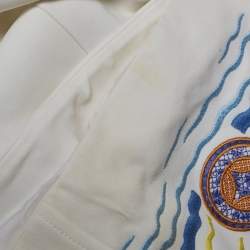 Pre Owned Peter Pilotto White Embroidered Crepe Sleeveless Dress M