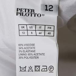 Pre Owned Peter Pilotto White Embroidered Crepe Sleeveless Dress M