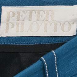 Peter Pilotto Blue Striped Crepe Lace Trim Short Skirt S