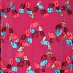 Pre Owned Peter Pilotto Pink Embroidered Crepe Peplum Tops L