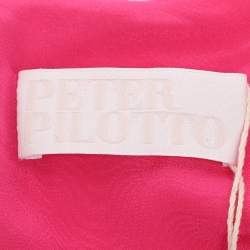 Pre Owned Peter Pilotto Pink Embroidered Crepe Peplum Tops L