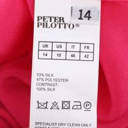 Pre Owned Peter Pilotto Pink Embroidered Crepe Peplum Tops L