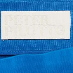 Pre Owned Peter Pilotto Blue Taffeta High-Low Midi Skirt M
