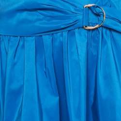 Pre Owned Peter Pilotto Blue Taffeta High-Low Midi Skirt M