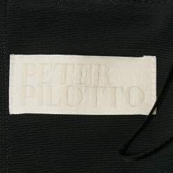 Pre Owned Peter Pilotto Black Crepe Lace Overlay One Shoulder Midi Dress L