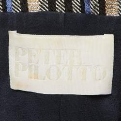 مملوكة مسبقًا بليزر بيتر بيلوتو مخطط معدني أزرق مزدوج الصدر متوسط