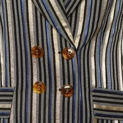 مملوكة مسبقًا بليزر بيتر بيلوتو مخطط معدني أزرق مزدوج الصدر متوسط