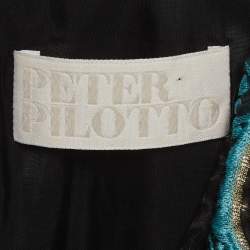 Pre Owned Peter Pilotto Black Jacquard Tiered Mini Dress M