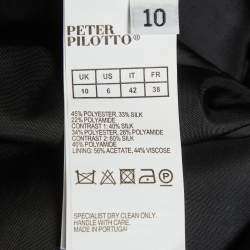 Pre Owned Peter Pilotto Black Jacquard Tiered Mini Dress M