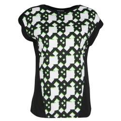 Peter Pilotto Black Geometric Print T-Shirt S