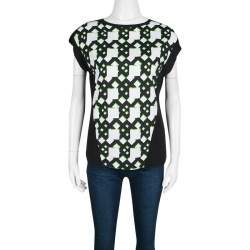 Peter Pilotto Black Geometric Print T-Shirt S