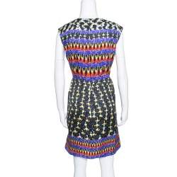 Pre Owned Peter Pilotto Fantasia Cheerleader Printed Silk Sleeveless Alexa Dress M