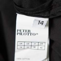 Pre Owned Peter Pilotto Black Embroidered Embellished Cotton Sleeveless Blouse L 