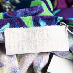 Pre Owned Peter Pilotto Multicolor Marine Print Jersey Long Sleeve Bodycon Dress S