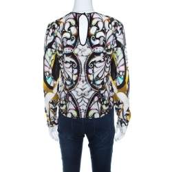 Peter Pilotto Multicolor Paisley Print Silk Long Sleeve Blouse S