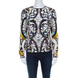 Peter Pilotto Multicolor Paisley Print Silk Long Sleeve Blouse S