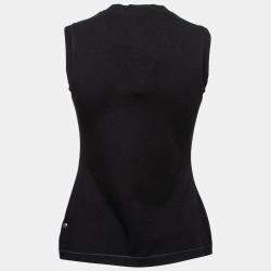 Peter Pilotto Black Cotton Pixel Moon Print Sleeveless Top M 