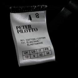 Peter Pilotto Black Cotton Pixel Moon Print Sleeveless Top M 