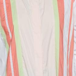 Peter Pilotto Multicolor Striped Cotton Cutout Sleeve Detail Shirt S