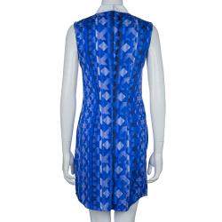 Pre Owned Peter Pilotto Blue Digital Print Neon Sequin Embellished Sleeveless Dress S