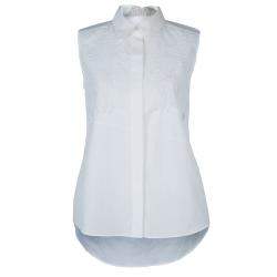 Pre Owned Peter Pilotto White Lace Detail Sleeveless Eero Blouse S
