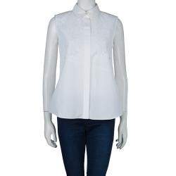 Pre Owned Peter Pilotto White Lace Detail Sleeveless Eero Blouse S