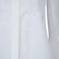 Pre Owned Peter Pilotto White Lace Detail Sleeveless Eero Blouse S