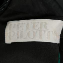 Pre Owned Peter Pilotto Black Floral Printed Satin Cut-Out Detail Top S