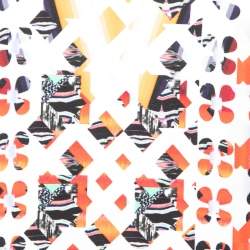 Pre Owned Peter Pilotto Orange Digital Print Crepe Sleeveless Shift Dress M