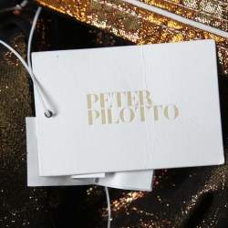 Pre Owned Peter Pilotto Gold Floral Lurex Jacquard Trousers M