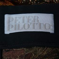 Pre Owned Peter Pilotto Gold Floral Lurex Jacquard Trousers M