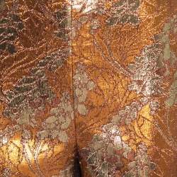 Pre Owned Peter Pilotto Gold Floral Lurex Jacquard Trousers M