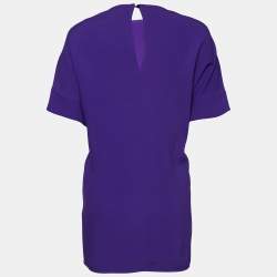 Pre Owned Peter Pilotto Purple Crepe Sequin Embellished Top M