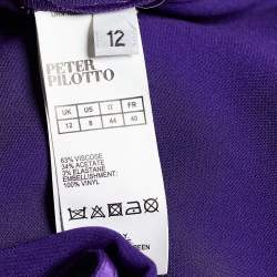 Pre Owned Peter Pilotto Purple Crepe Sequin Embellished Top M