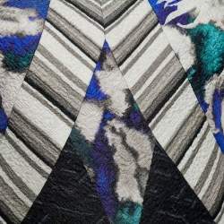 Pre Owned Peter Pilotto Multicolor Striped & Printed Silk Paneled Dress M