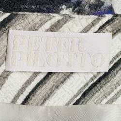 Pre Owned Peter Pilotto Multicolor Striped & Printed Silk Paneled Dress M