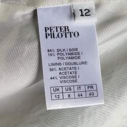 Pre Owned Peter Pilotto Multicolor Striped & Printed Silk Paneled Dress M