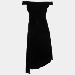 Pre Owned Peter Pilotto Black Velvet Off-Shoulder Cocktail Dress L