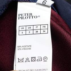 Pre Owned Peter Pilotto Burgundy Crepe Side Stripe Detail Flared Trousers S