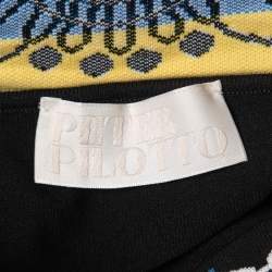 Peter Pilotto Black Jacquard Knit Off Shoulder Bodycon Dress XS