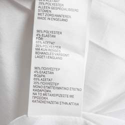 Pre Owned Peter Pilotto White Floral Printed Embossed Crepe Asymmetrical Midi Dress M