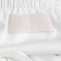 Pre Owned Peter Pilotto White Cotton Contrast Lace Off-Shoulder Mini Dress M